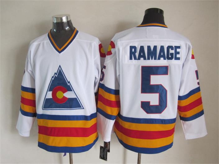 

Top Quality ! Men Colorado Avalanche Ice Hockey Jerseys Cheap 5 Rob Pamage Retro Vintage CCM Authentic Stitched Jerseys Mix Order, White