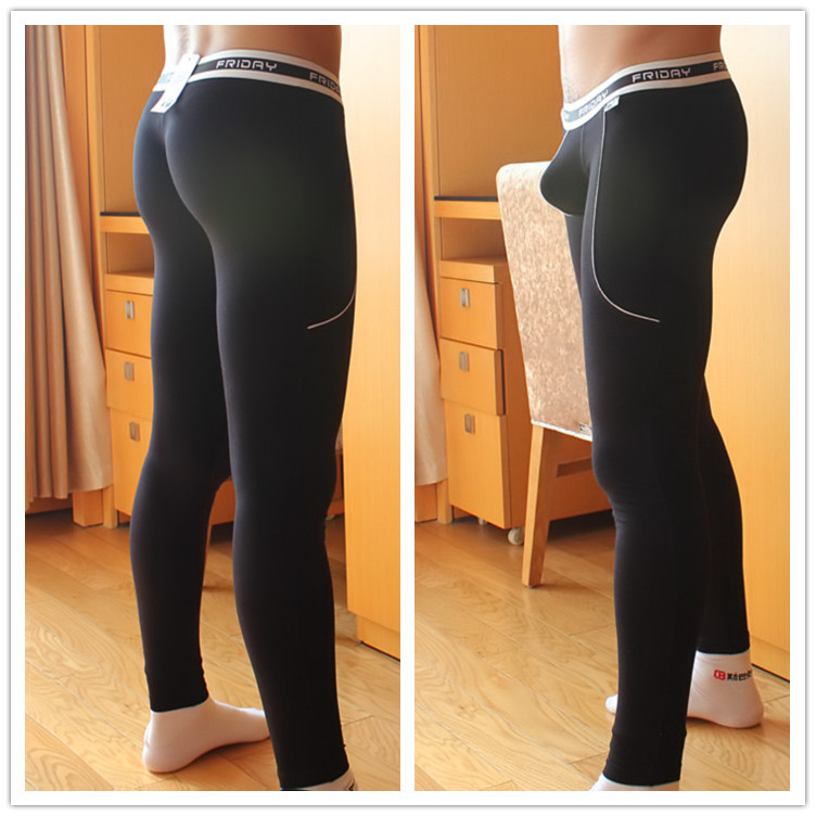 

Men's underwear bamboo fiber long underwear Leggings Pants nine thin warm pants free shiping wholesale price