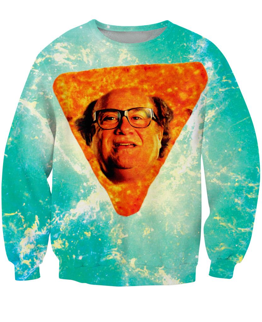 

2015 New Arrive Danny Dorito Crewneck Sweatshirt Sexy Sweats Danny DeVito in Nacho Cheese Flavor 3d Jumper For Women Men, Picture color