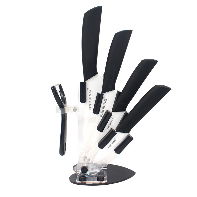 

Wholesale-3"4"5"6" Inch kitchen ceramic knife set Holder + Peeler + Acrylic Stand High Quality