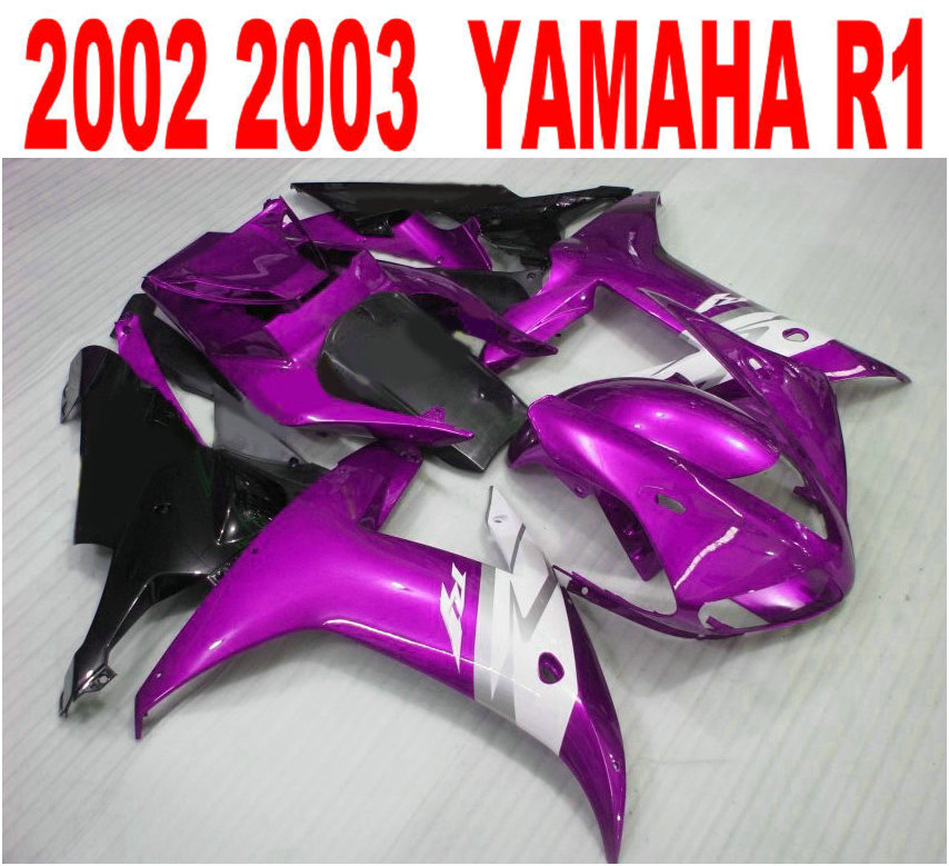 

Injection Free shipping fairing kit for YAMAHA YZF-R1 2002 2003 purple white black motobike fairings set yzf r1 02 03 HS3, Same as the picture shows