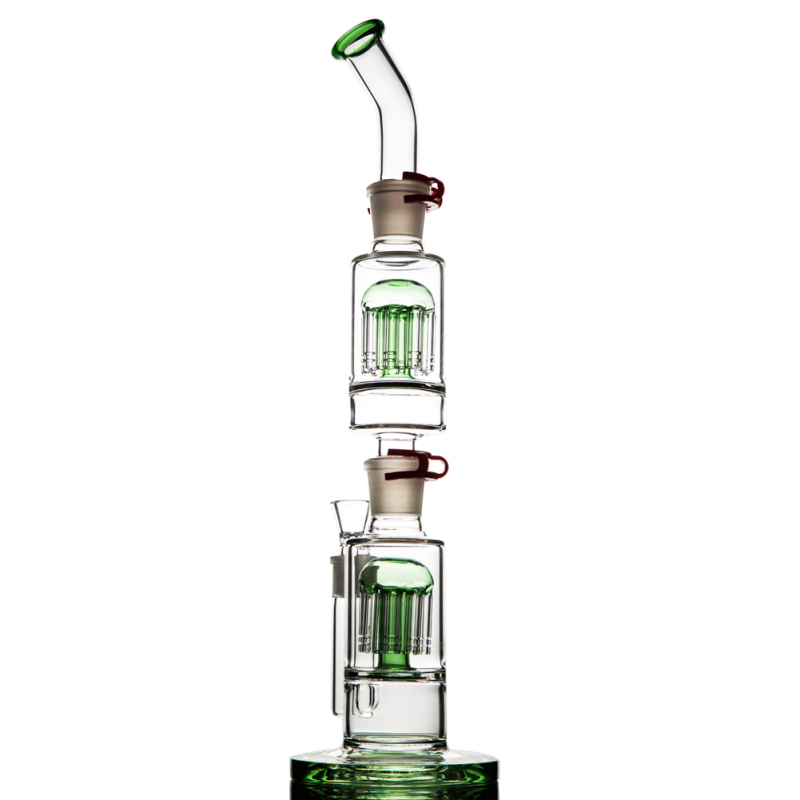 

Straight big glass bongs with removable arm tree percs glass water pipe oil rigs solid base with clips 18 mm joint