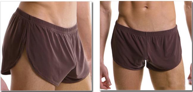 

Wholesale-Smooth pajama sports Arrow Home casual short pants Mens Dream Split Shorts Smooth Slacks Gray Black Brown