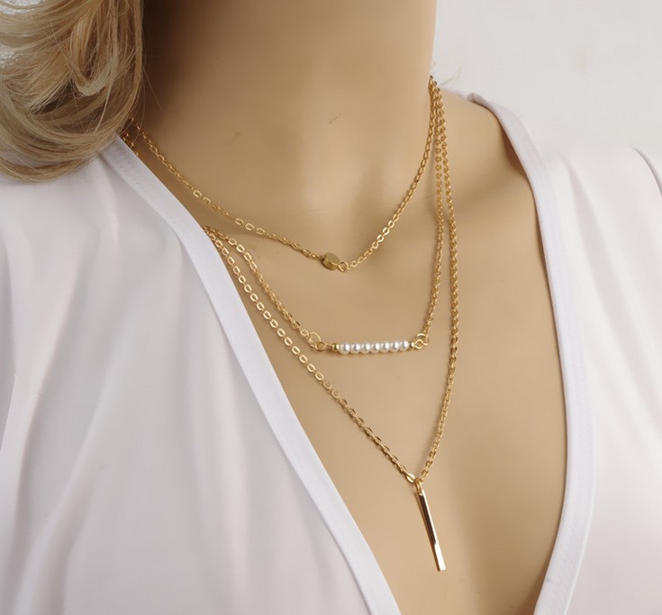 

Hot Fashion Statement Chains Gold Plated Fatima Hand Multi Layer Chain Bar Pendants Necklaces Jewelry Women Collar Necklace FE
