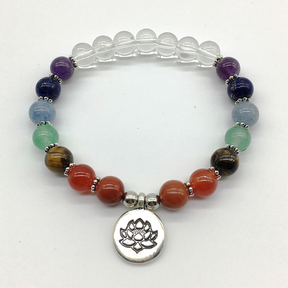 SN1183 offre spéciale 2018 Bracelet de Yoga pour femmes 7 Chakra équilibre Bracelet Lotus Bracelet de mariage pour filles de haute qualité