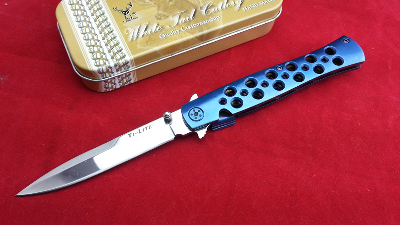 

High quality Cold steel 26S Paris blue Blade Material AUS-8 outdoor survival camping hunting knife folding knife 1pcs free shipping