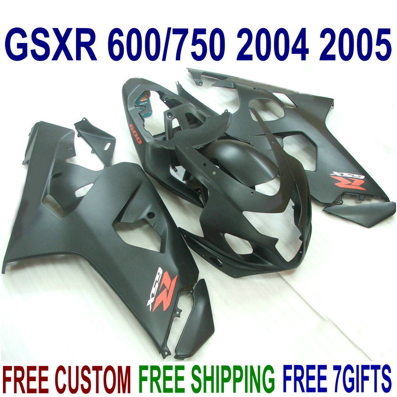 

7 gifts fairing kit for SUZUKI GSXR600 GSXR750 2004 2005 K4 GSXR 600 750 all matte black fairings set 04 05 FG1, Same as the picture shows
