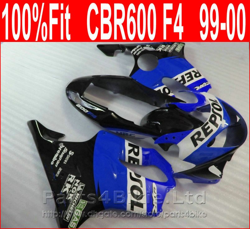 

Perfect REPSOL blue Body parts Injection molding for Honda custom fairings CBR 600 F4 1999 2000 fairing kit CBR600 F4 99 00 DRXN, Same as picture