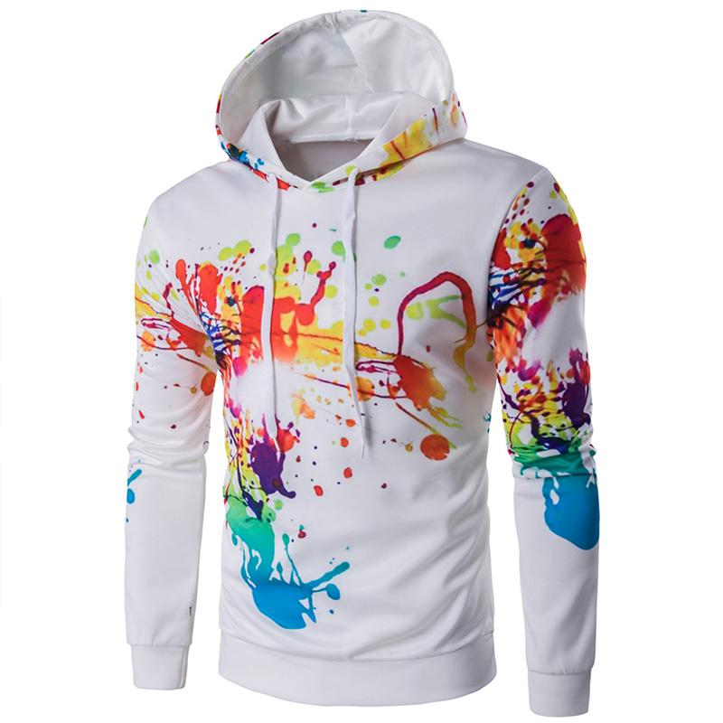 

Sudaderas Hombre 2017 New mens hoodies slim fit pullover 3d Digital Print Irregular Ink sweatshirt casual male hooded men hoody, Af028