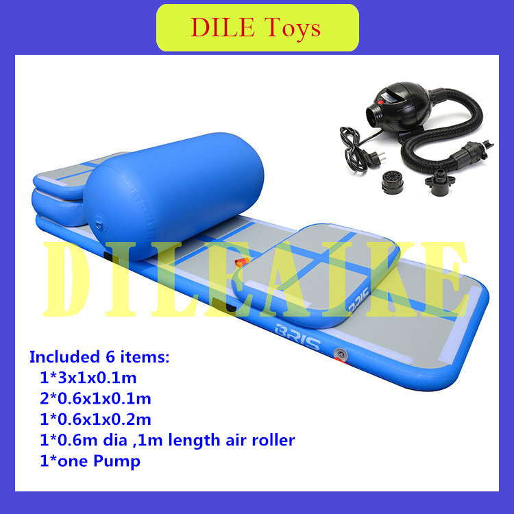 

Free shipping a set (4 air track+1 roller+1 pump) inflatable air track, inflatable gym air mats inflatable tumble track