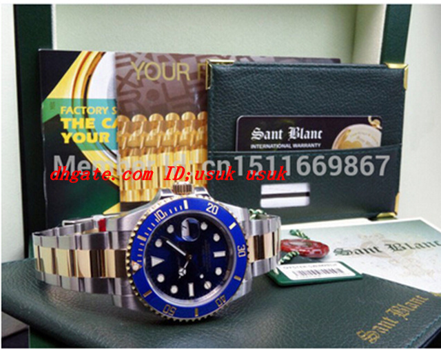 

Top Quality Luxury Wristwatch Sapphire 40mm Blue Index Dial 116613 Automatic Sport Mens Watch Men's Wrist Watches Original Box File, Black