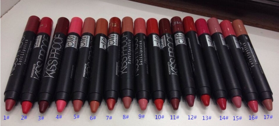 

high quality M.N KissProof Lipliner pencil Waterproof Soft Lipsticks 19 colors DHL free Lips Makeup, Mixed color