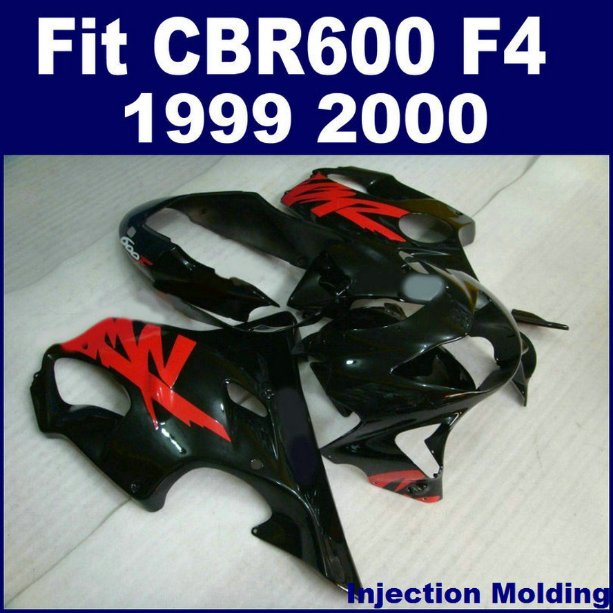 

100 injection molding parts for honda cbr 600 f4 1999 2000 black full fairing kit 99 00 cbr600 f4 fairing sets svgh, Same as picture