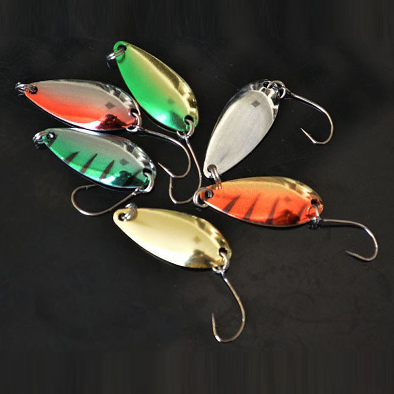 Fishing Lure Spoon 30pcs/lot Hard Metal Lures Fishing Spoon Lures 3g Spinner Spoon Hard Bait/spoons Sliver/Gold/Green/Red-image-253500713