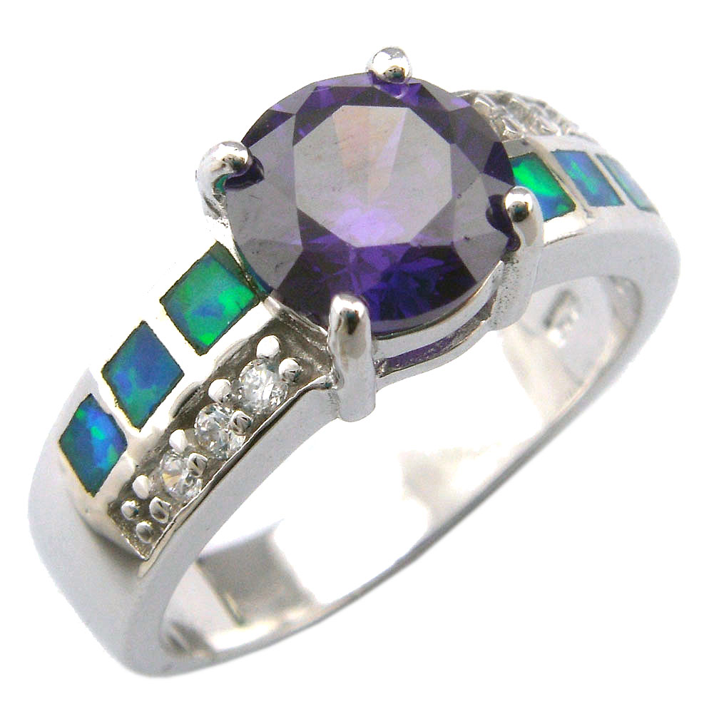 

opal jewelry with SWISS BLUE CZ stone;fashion opal rings ,SWISS BLUE