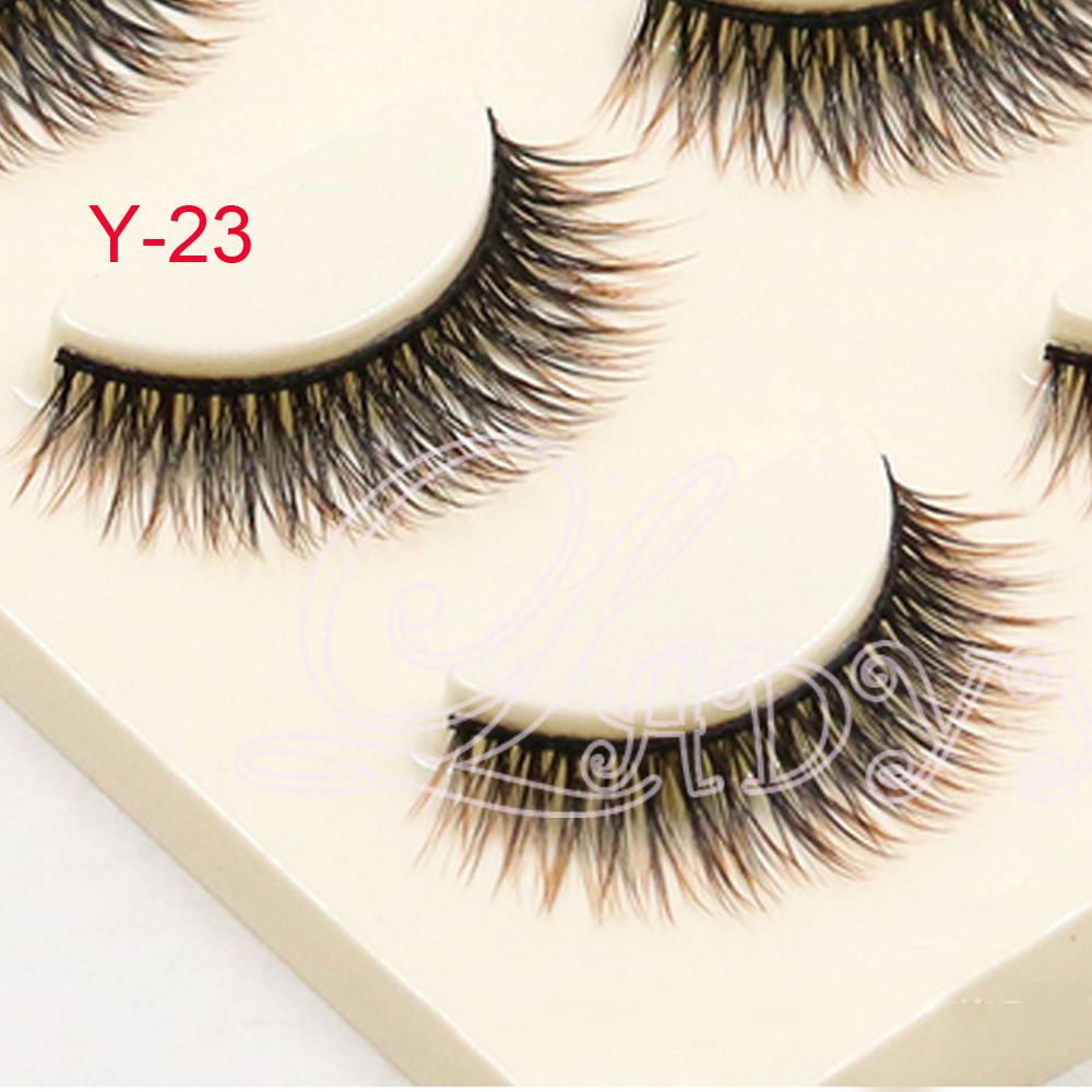 Y-23 3 pair/pack Sexy black purple mixed artificial false eyelashes.fake eyelashes accessory.-image-374211405