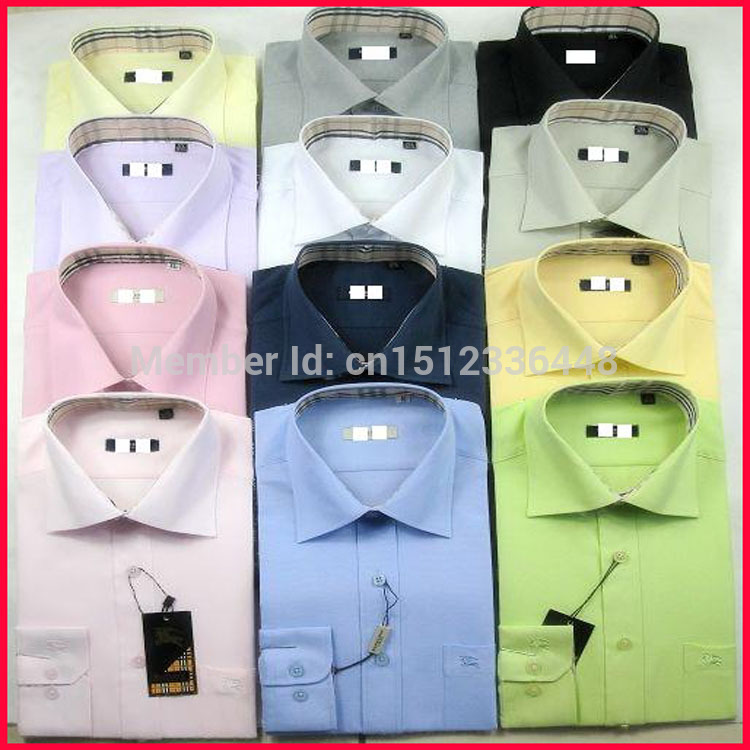 Wholesale-New Design Men Long Sleeves Shirts Dress Shirts Men Wedding Dress Shirts Cotton Turn-down Collar Formal Business Clothiing