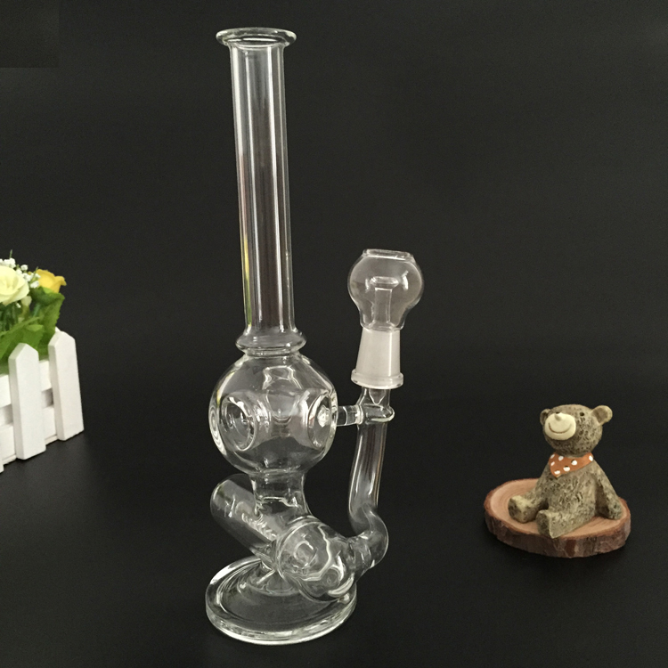 

Two function Mini Oil rig recycle glass water pipes Bubbler Glass Bong Inline to Donut Percolator 14mm Male joint size