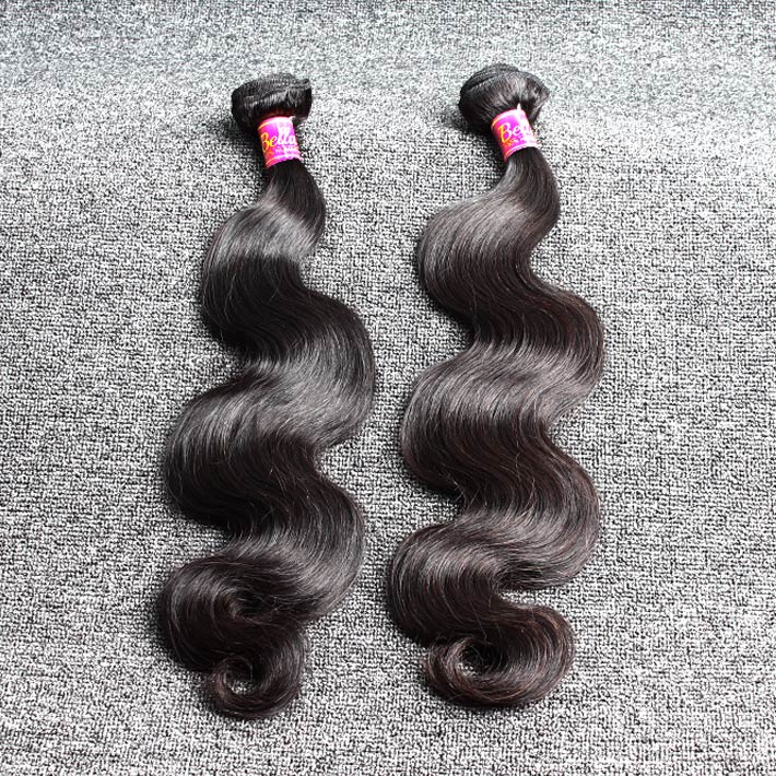 

mongolian 3 bundles natural black color human hair weaves 830 wavy body wave bellahair, Natural color