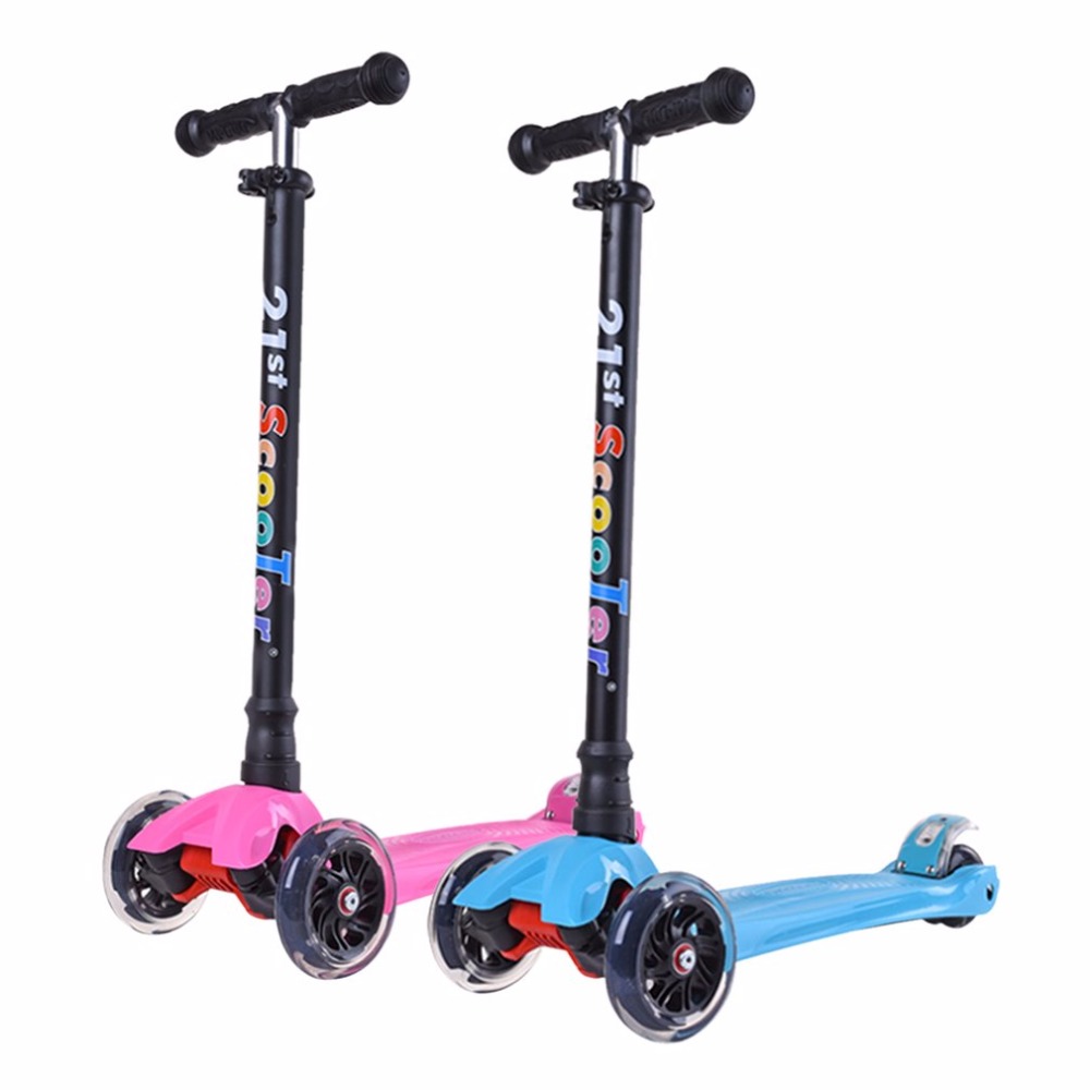 Kids Outdoor Playing Bodybuilding Scooter Lightweight Adjustable Height 4 Wheels LED Flashing Light Children Kick Scooter-image-427194154