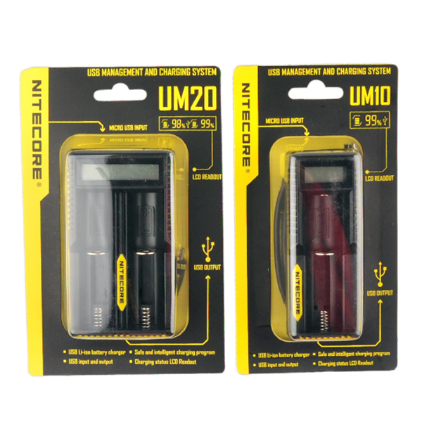 

Authentic Nitecore UM10 UM20 Universal Intellicharger LCD Display E Cigarettes Charger for 18650 18350 18500 14500 Li-on IMR Battery