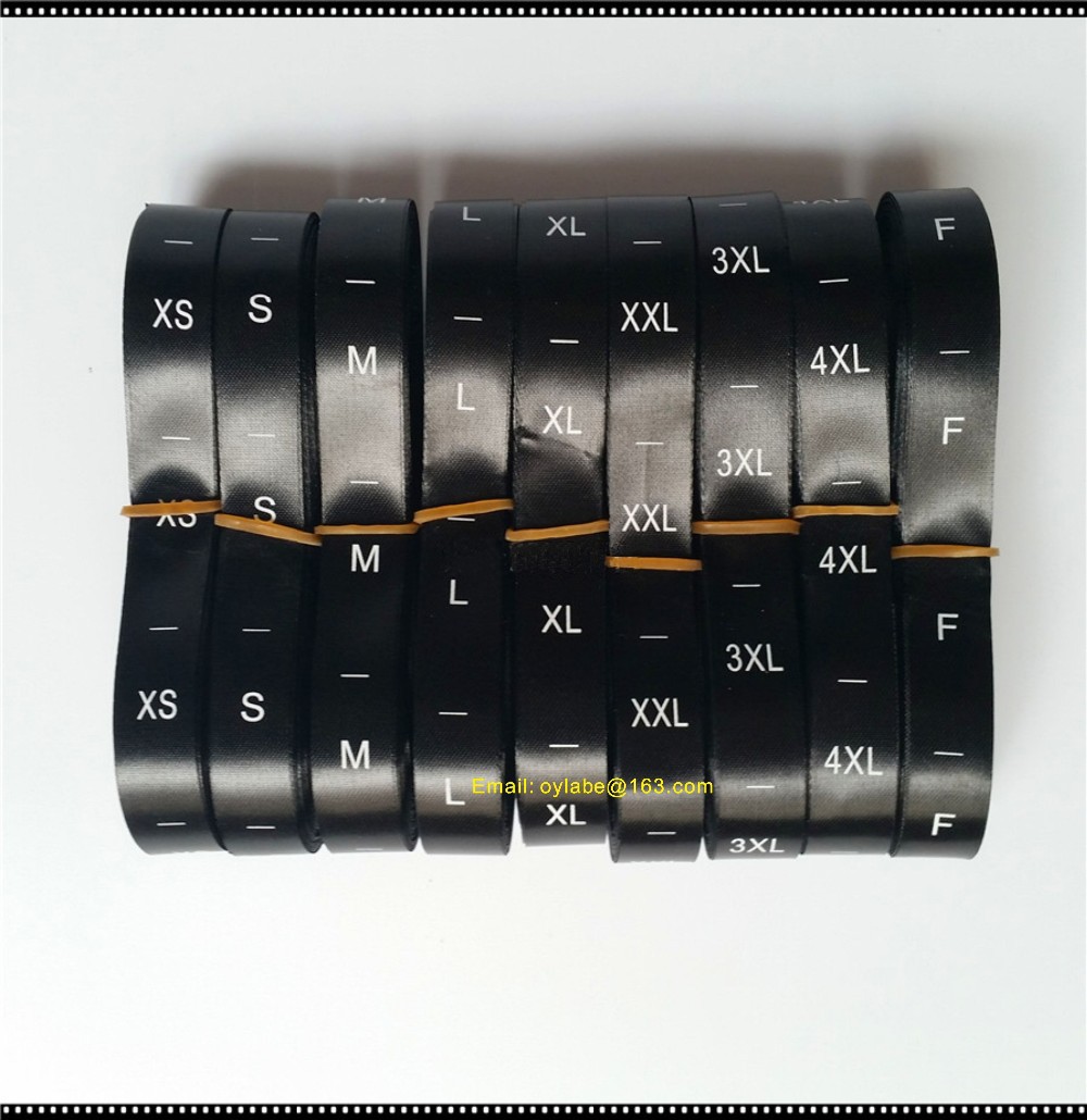 clothing size label for cloths free 500 pcs roll black color garment neck size labels clothing size tags-image-269238557