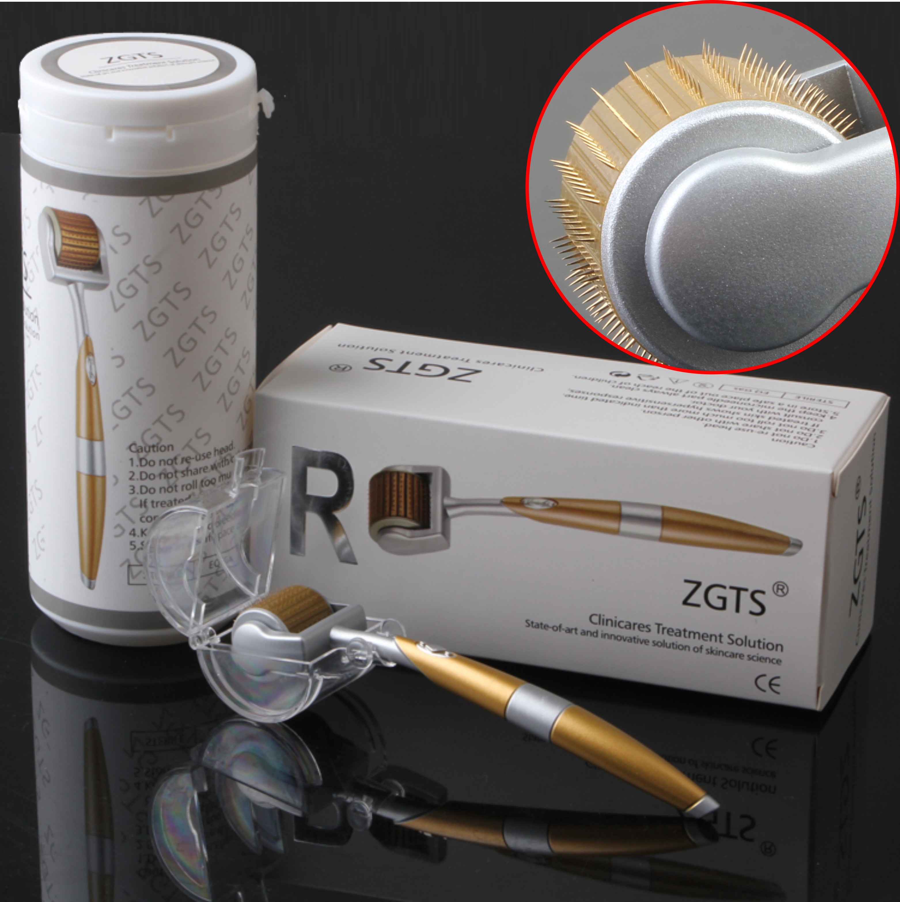 

ZGTS Derma Roller 192 Needles Skin Roller Microneedle Cellulite Anti Aging Age Pores Refine 0.2-2.5MM