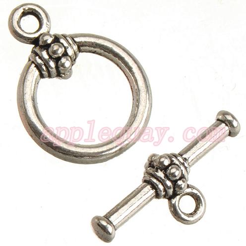 

diy jewelry findings clasps for bracelets OT hooks bangles toggles vintage silver metal round craft gift handmade 19*14mm new fashion 100pcs