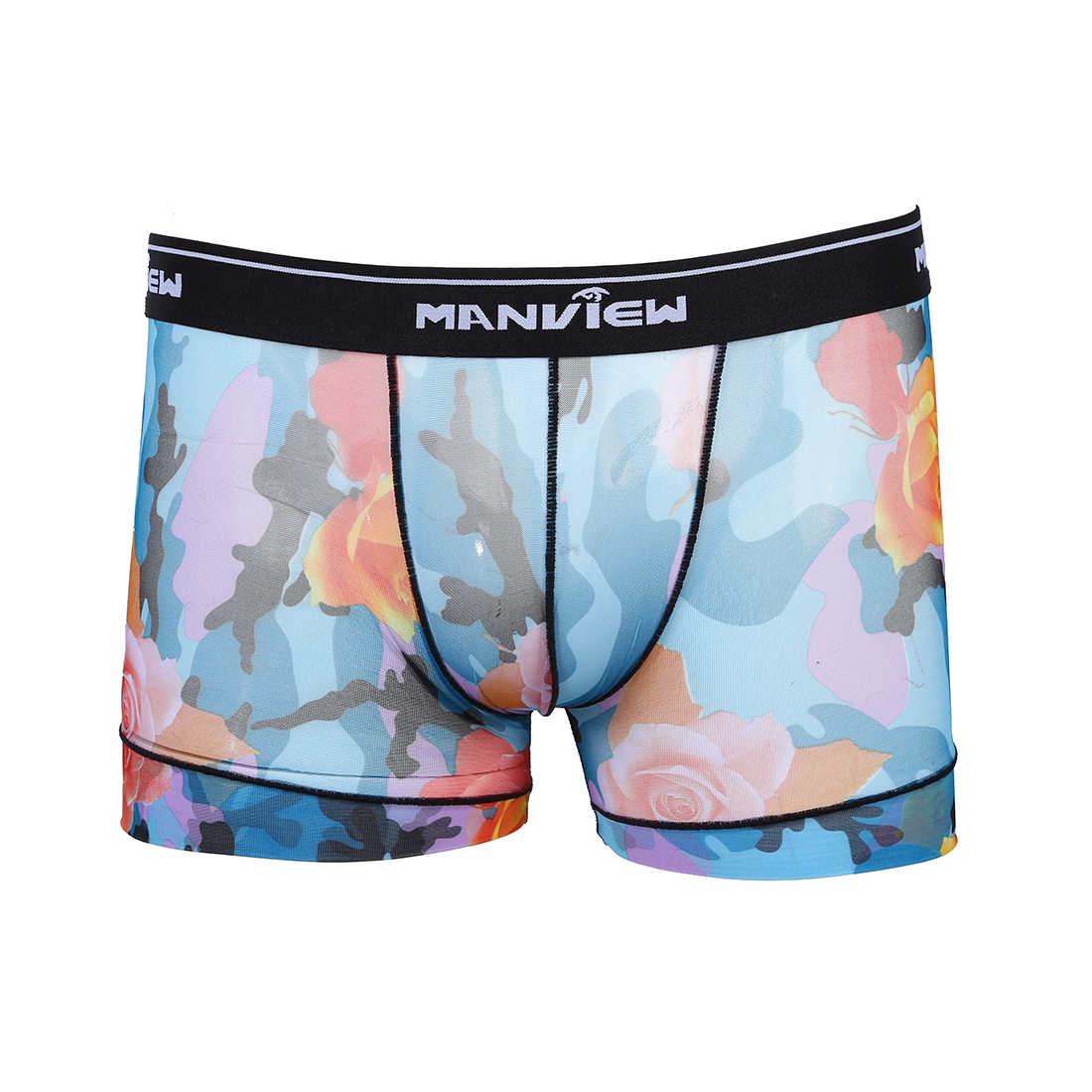 

Men's Sexy underpants mesh Gauze Comfortable rose printed Boxers Underwear panties cuecas #371, Green
