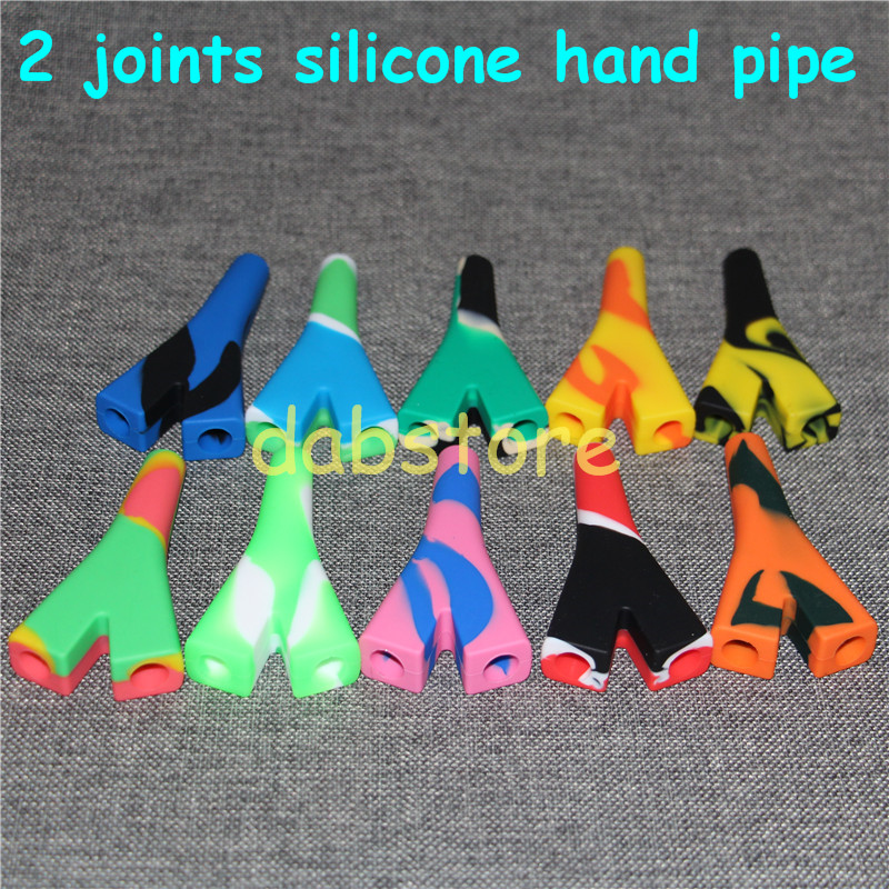 

Manufacturer 2 Joints Holder Silicone Pipe Blunt Bubbler Smoking Bubble Pipes Small Hand Pipe silicone water bong nectar collector
