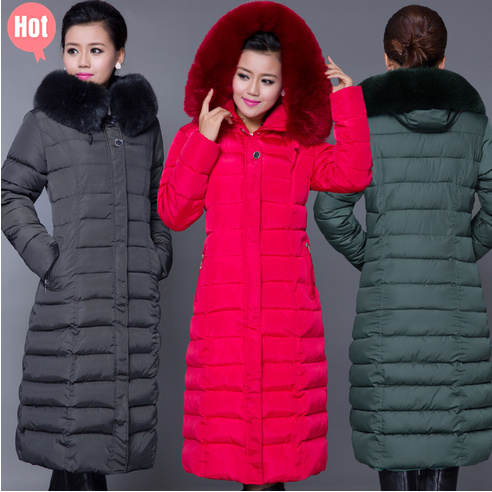 Wholesale-HOT Winter jacket women down coat women's down jackets 2015 ladies winter coat long women wadded jacket Plus Size 5XL Long Parka
