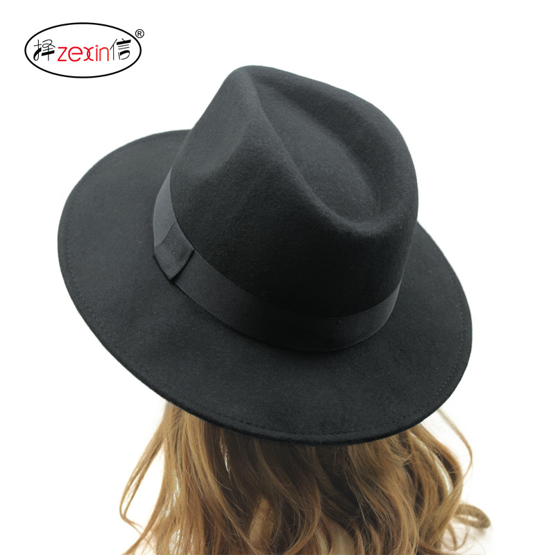 

Wholesale-2015 Fedora Hat For Women and Men Cappelli Woman Hat Winter Cap Women ancient Harajuku wide brimmed Sombrero, Khaki