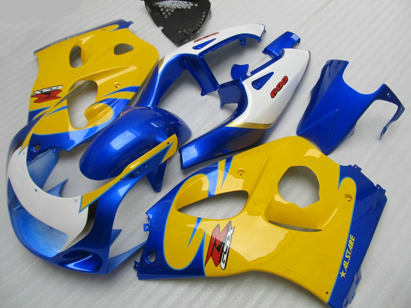 

ABS full fairing kit for SUZUKI GSXR600 GSXR750 1996 1997 1998 1999 2000 GSXR 600 750 96-00 yellow white blue fairings set GB1, Same as picture