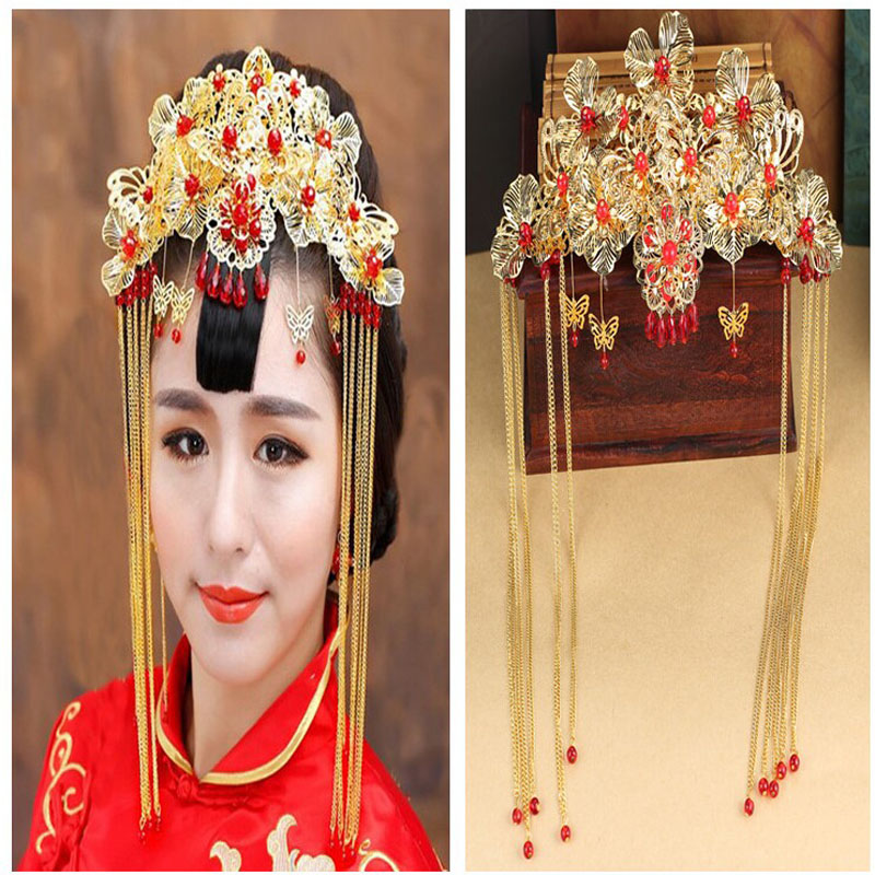 

Flowers Classical Chinese Style Bridal Hair Accessories Costume Wedding Headdress Wedding Coronet Cheap