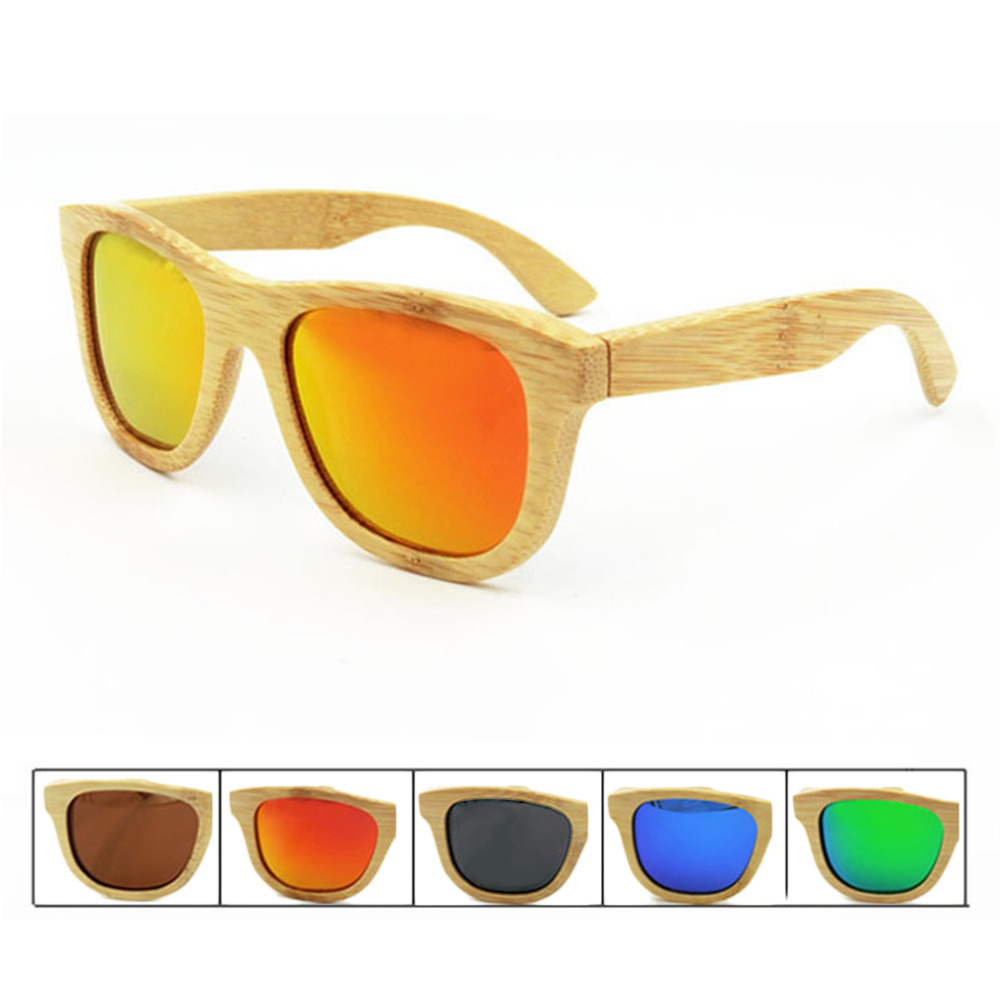 

Wholesale-Cool Wooden Sunglasses Unisex Bamboo Sunglasses Brand Designer Mirror Original Wood Goggles feminino oculos de sol masculino