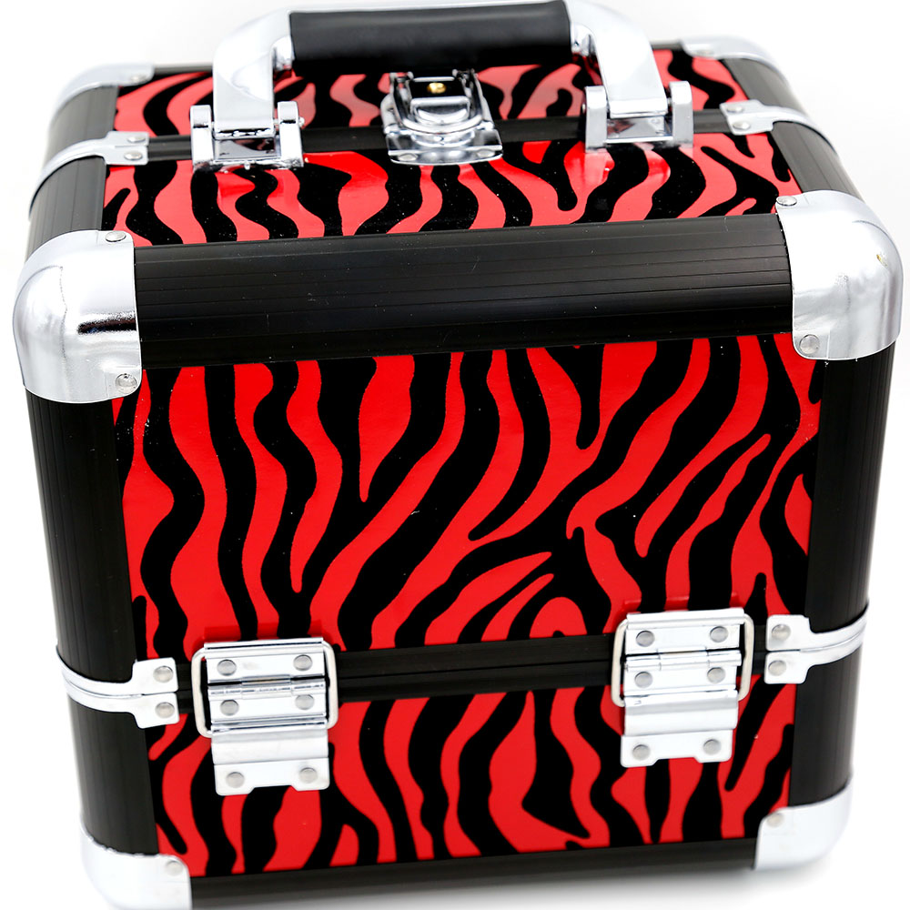 

Cosmetic Case Makeup Train Case Containers For Cosmetic Organizer 1pcs/lot Bags Women Tote Bag Make Up Organizer Multifunctional Red zebra, Black