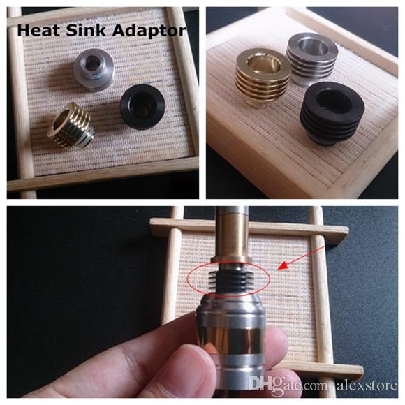 

Heat Sink Drip Tip Atomizer Adapter Heatsink Adaptor Bottom Attached 510 thread Heat Dissipation Mouthpieces Connector for Vapor RBA RDA RTA