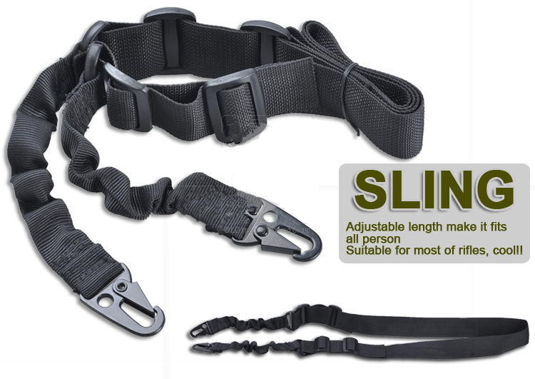 

Scope Mounts & Accessories Adjustable Outdoor AR15 M4 Tactical 2 Two Point Bungee Sling for Rifle Airsoft