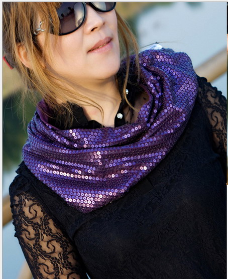 

girl women SEQUIN RING Scarf shawls Scarves Stole Neckerchief FACTORY CLEARANCE SALE 80*35cm 11pcs/lot #3971