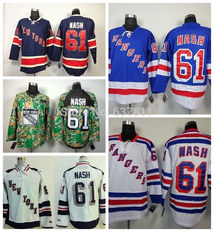 

2016 New, Wholesale NY Rangers #61 Rick Nash Jersey Men's New York Rangers Hockey Jerseys Home Blue Authentic Stitched Jersey, Green