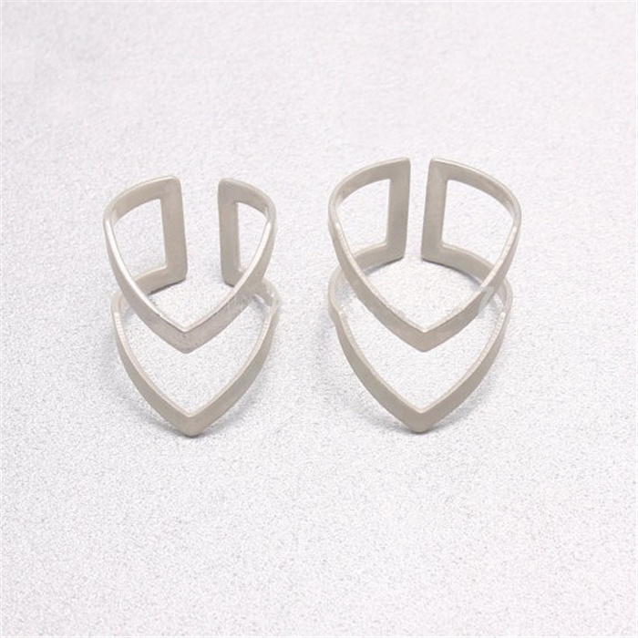 

New Cute Double Ring for Women Silver Plated Cluster Rings