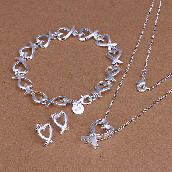 

High grade 925 sterling silver Three-piece kelp jewelry set DFMSS203 brand new Factory direct 925 silver necklace bracelet earring