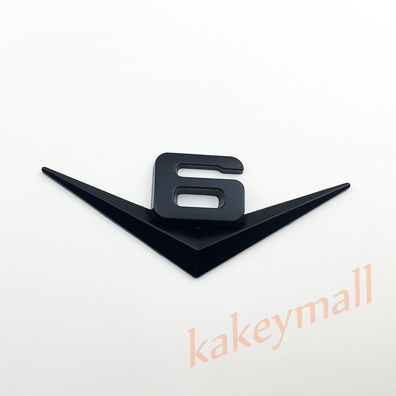 

Universal 3D Chrome Metal V6 V 6 Logo Emblem Badge Decal Sticker Car Vehicle Accessories Trim Black Style