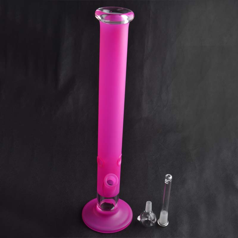 

Pink bong factory price hot triple glass waterpipes hookahs 45cm height free shipping