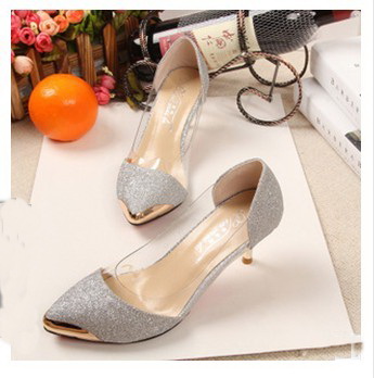 

Spring/Autumn Women Shoes High Heels Metal Head pointed toe Sexy Pumps Wedding Shoes, Gold