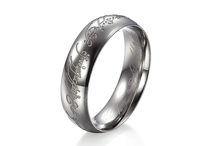 

Free Shipping US Size 7/8/9/10/11/12 Width 6mm The titanium rings One Ring of Power lord rings for men