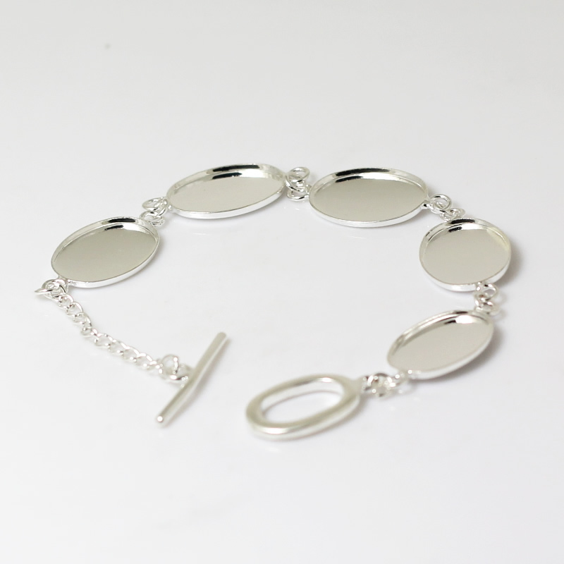 

Beadsnice bracelet bezels link bracelet blank cabochon settings cameo base 13x 18mm oval brass pendant blanks free shipping ID 4825