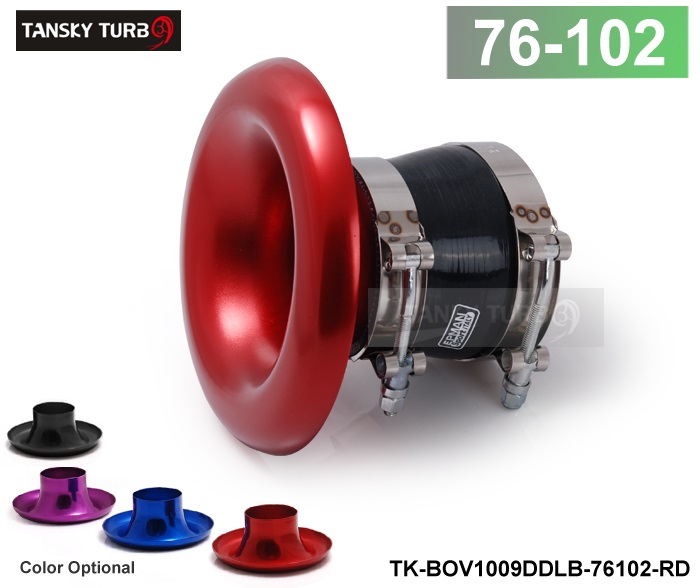 

TANSKY - ALUMINUM RED Inlet 4" 102MM AIR INTAKE VELOCITY STACK TURBO HORN ADAPTER+SILICONE HOSE+CLAMP TK-BOV1009DDLB-76102(default is red)