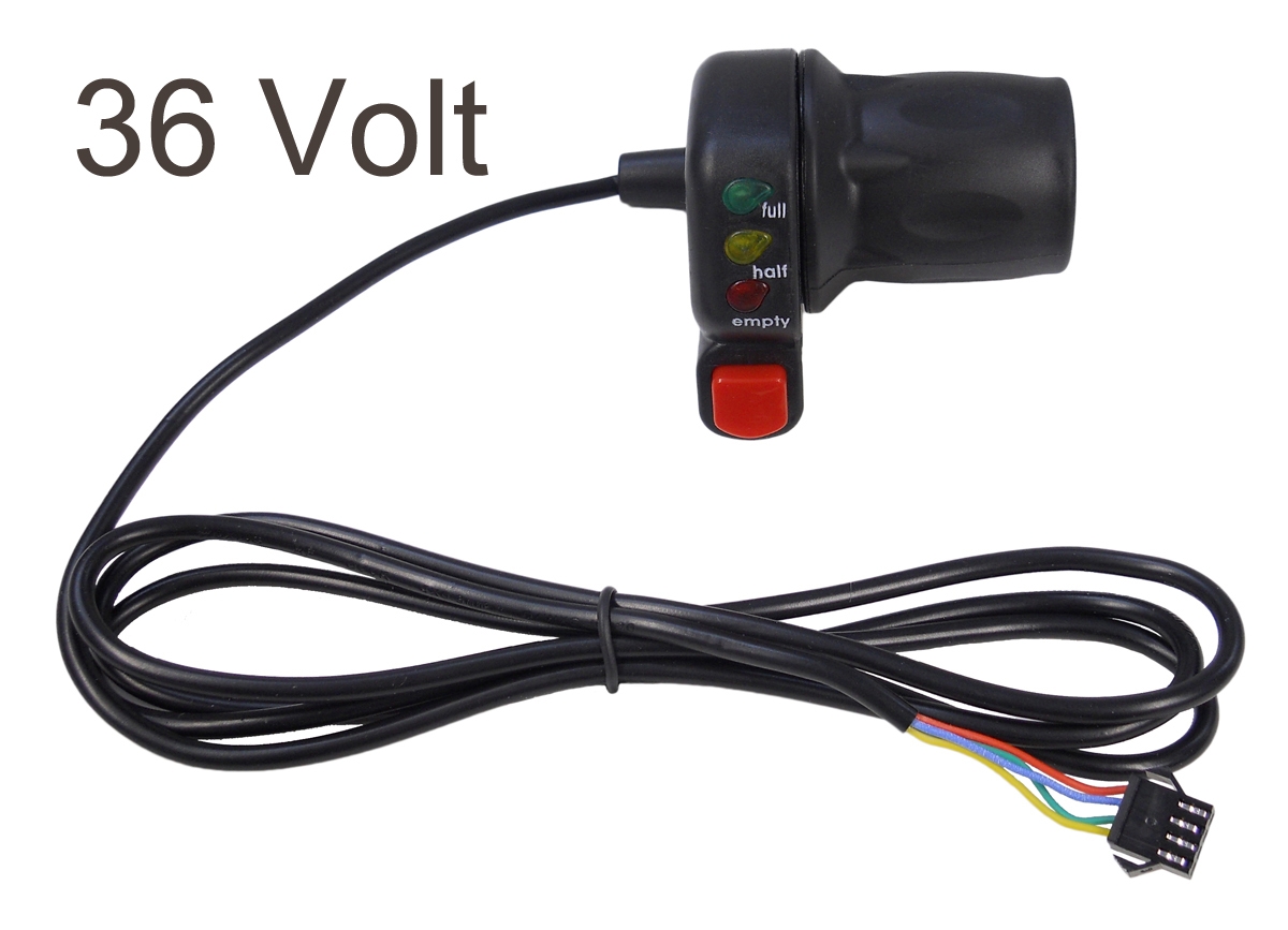 

24V/36V/48V Electric Vehicle Twist Throttle Grips Power Voltage LED Indicator E-bike Conversion Parts DIY Ebike Speed Controller