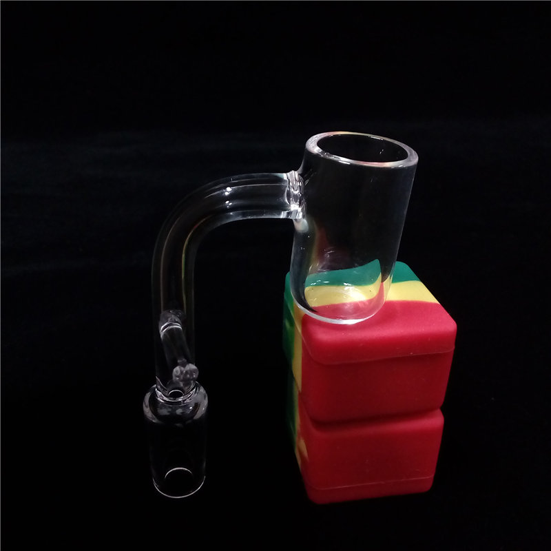 

Moq is 1 Piec Real Quartz Banger Nail Male 14mm Joint 90 Degree 2mm Thick OD 20mm Thermal Quartz Banger With Anti-hot Handle For Water Pipes